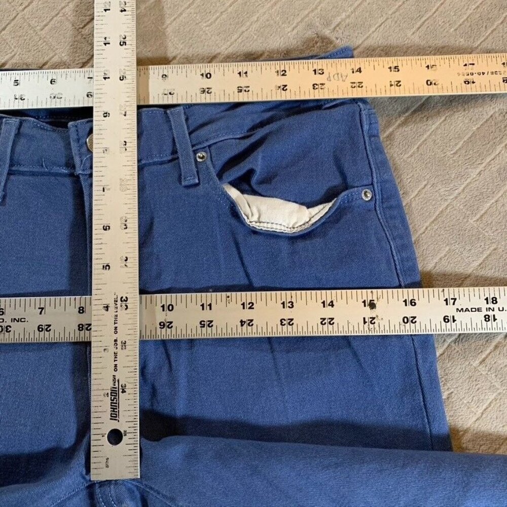 Levis Womens 29 Denim Jeans Blue Skinny Ankle Cuffed Mid Rise White Tab Stretch - Picture 6 of 10